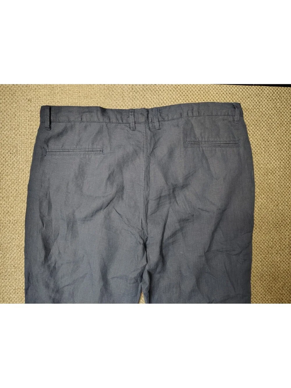 Jos A Bank Reserve Linen Pants Mens 40x30 Navy Blue Flat Front Slacks 40W 30L NW